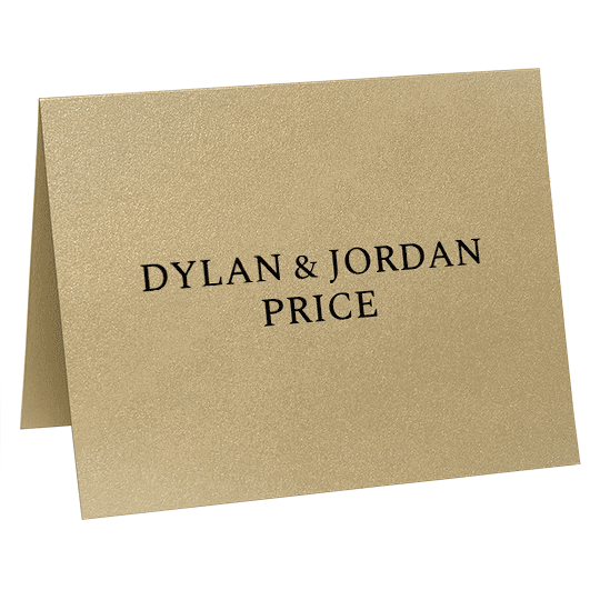 Tailored Name Folded Shimmer Note Cards